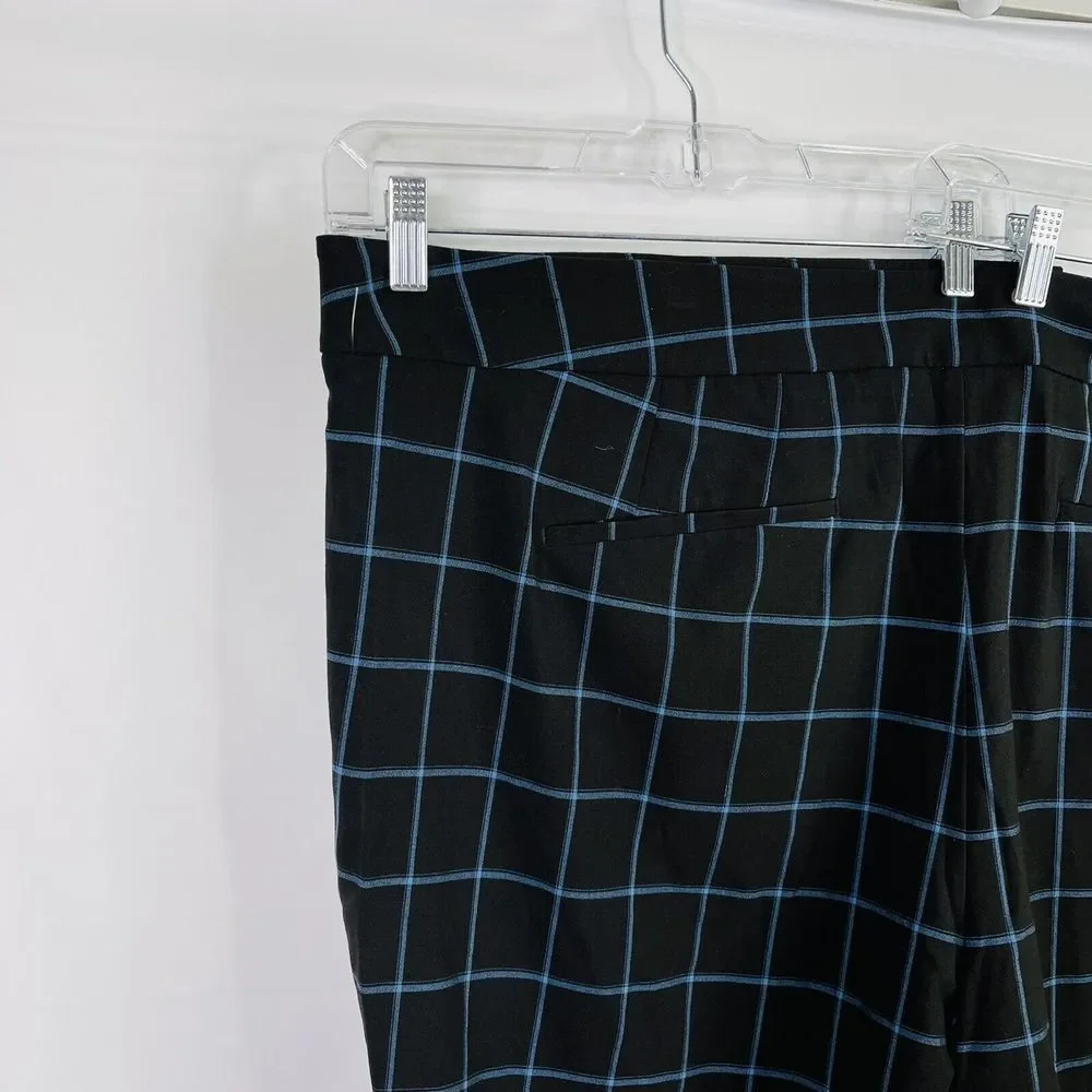 Lane Bryant Womens Pants Plus Size 25 Blue Checkers Pockets Career‎ Wear NWOT